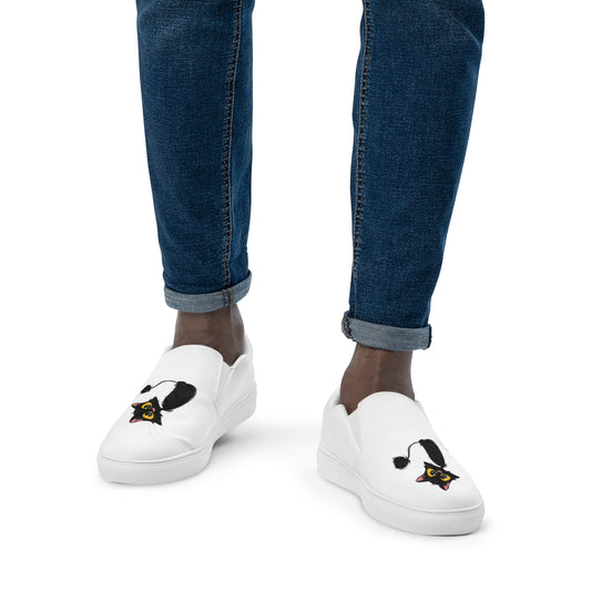 Poopie The Cat Men’s slip-on canvas shoes